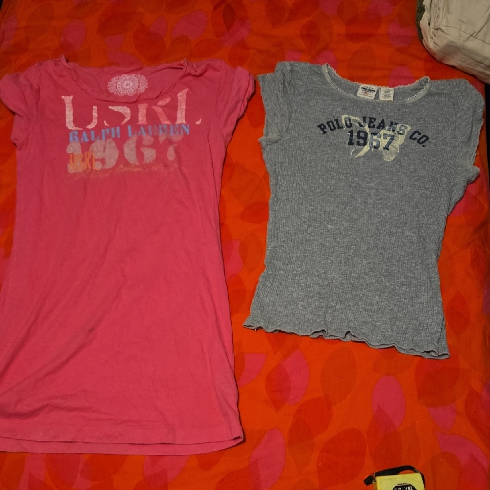 Ralph Lauren Pink and Gray Short Sleeve Tees